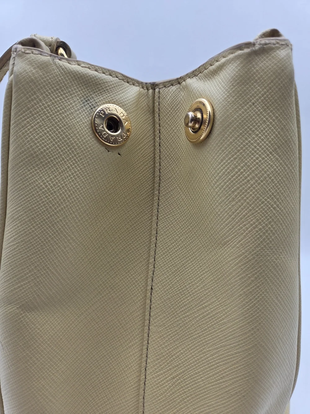 Prada Galleria Large Saffiano Leather Travertine Stone, Auth, w/COA